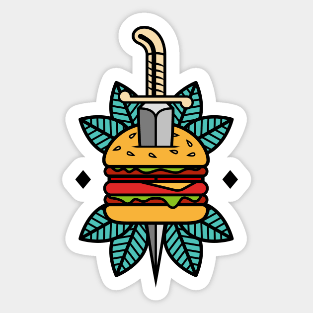 Burger Tattoo Sticker by Woah_Jonny